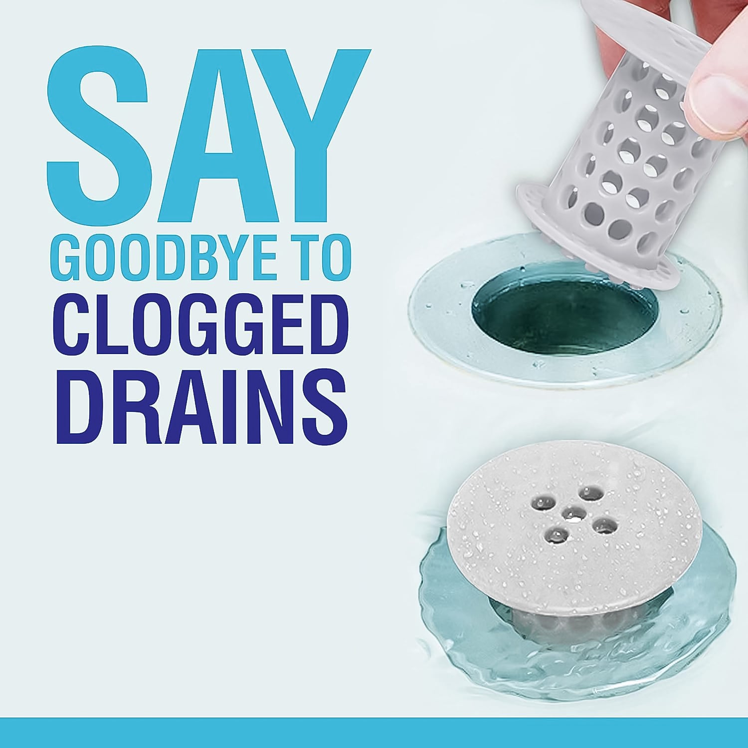 Silicone bathroom drain hair trap for clogged hair prevention
