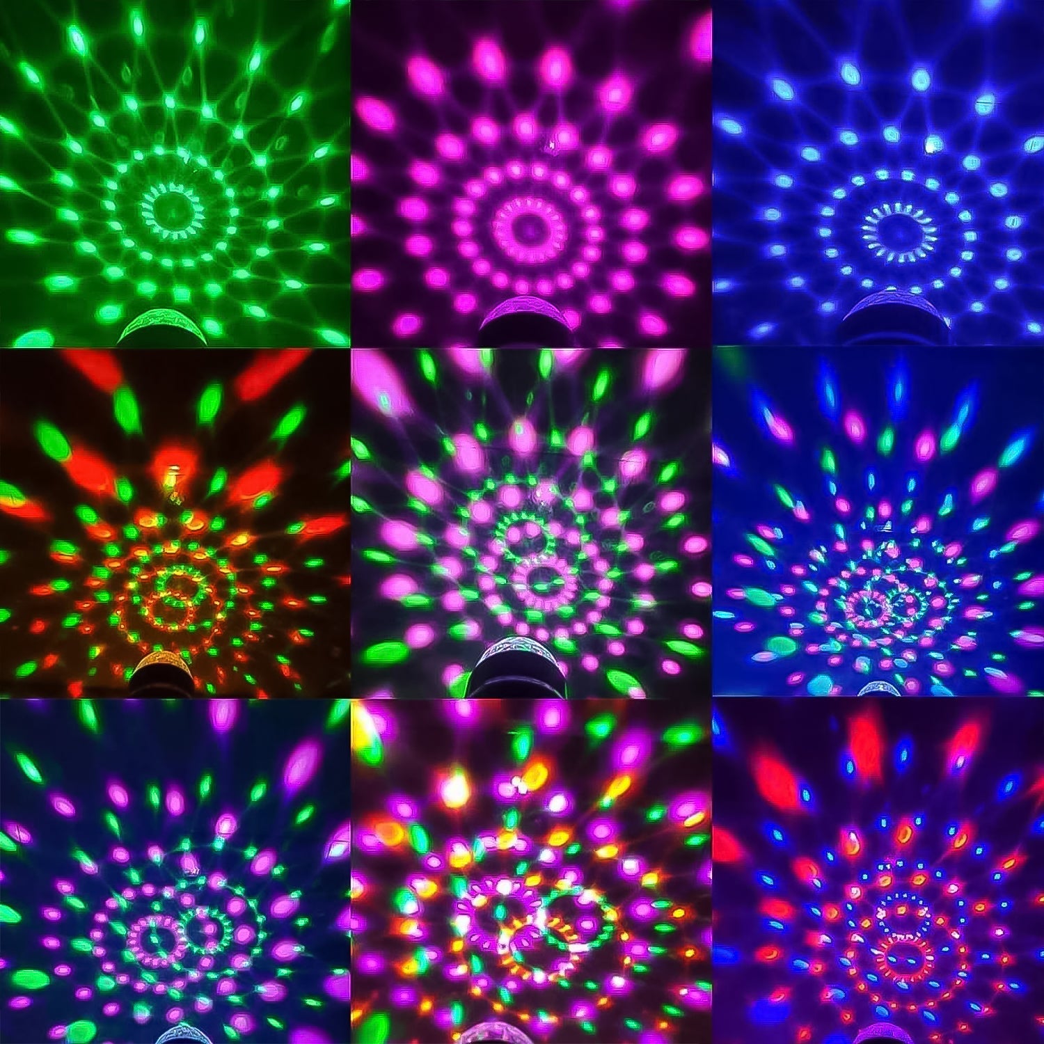 Portable Disco Ball Light illuminating a festive gathering with multi-color beams.