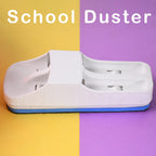 Two colorful dry-erase markers held firmly by the magnetic duster.
