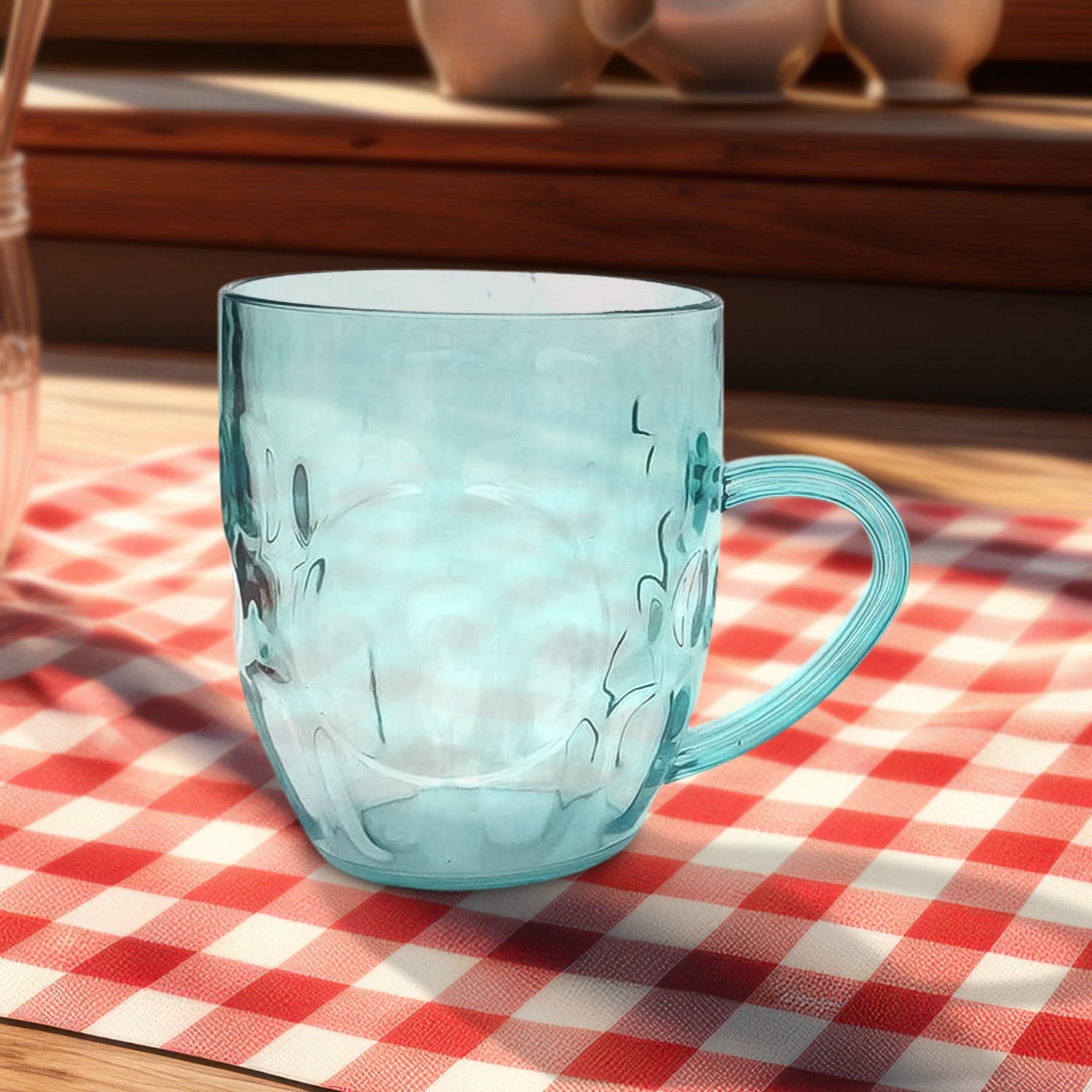 Pair of sleek Apex shake mugs displayed on wooden surface