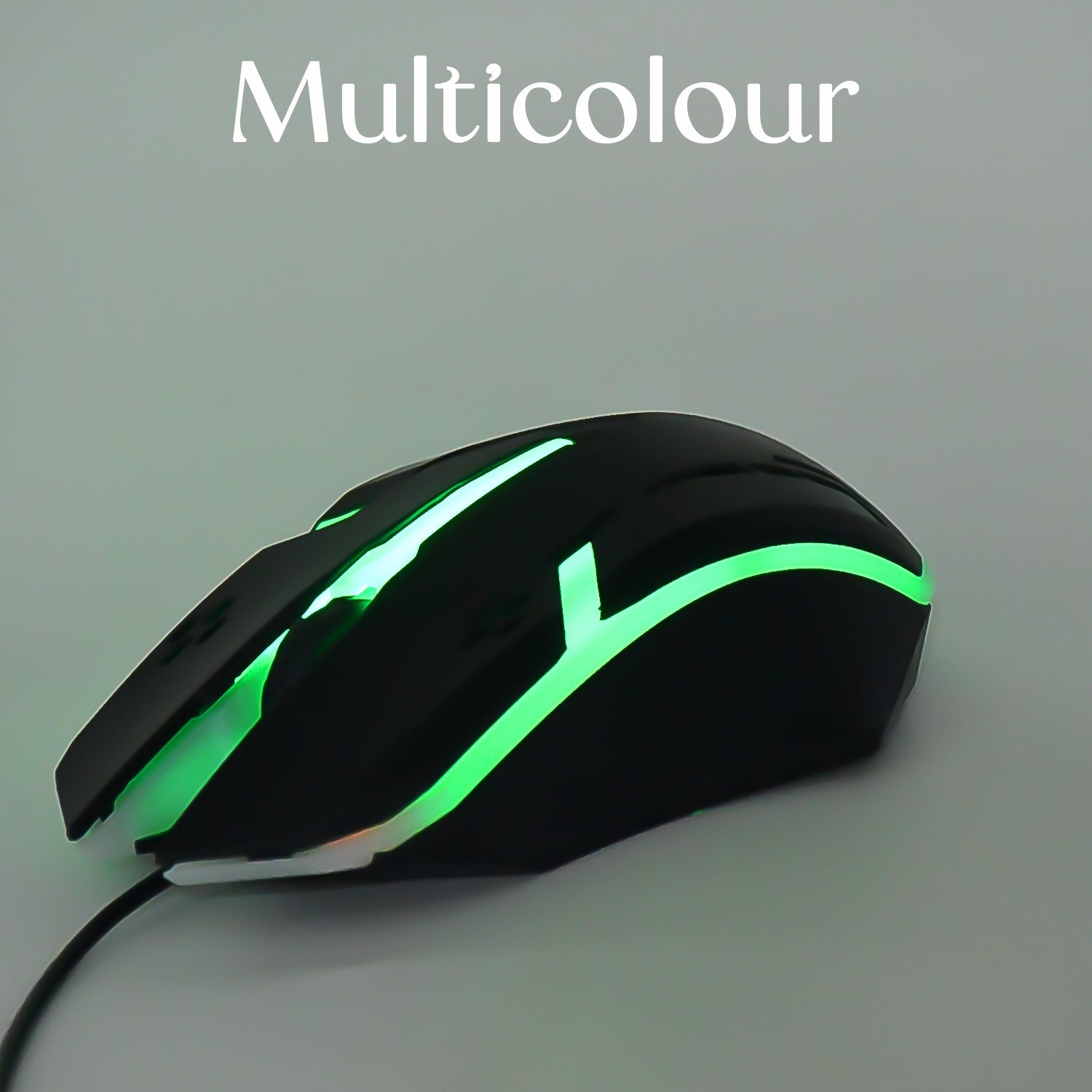USB wired optical mouse connected to a laptop, demonstrating its plug-and-play setup.
