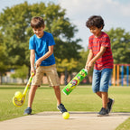Durable plastic hockey stick and ball included in the Dollura kids sports combo set.