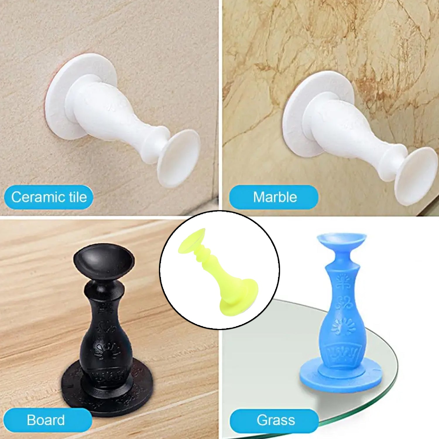 Bright yellow washer door stopper ensuring effective air circulation