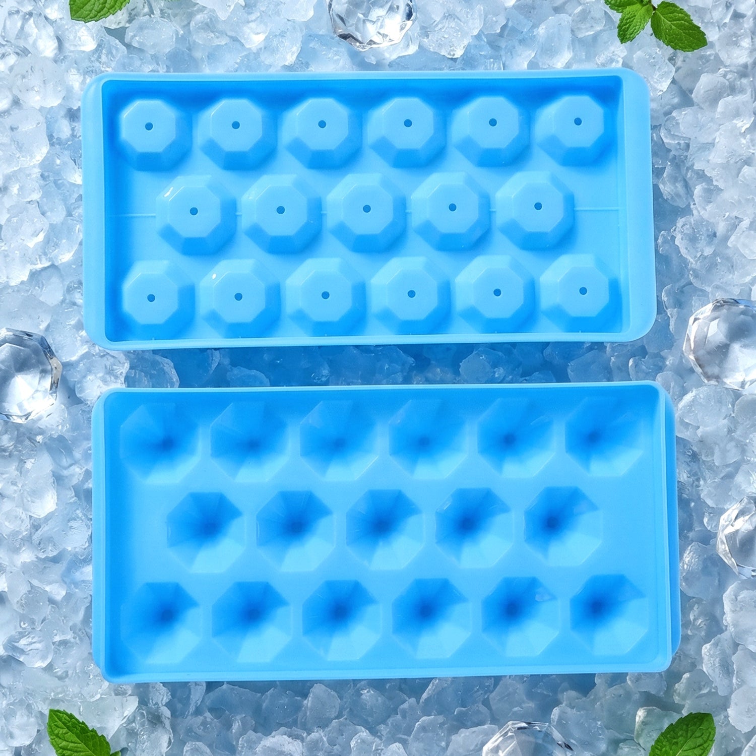 Plastic ice cube tray for freezer use