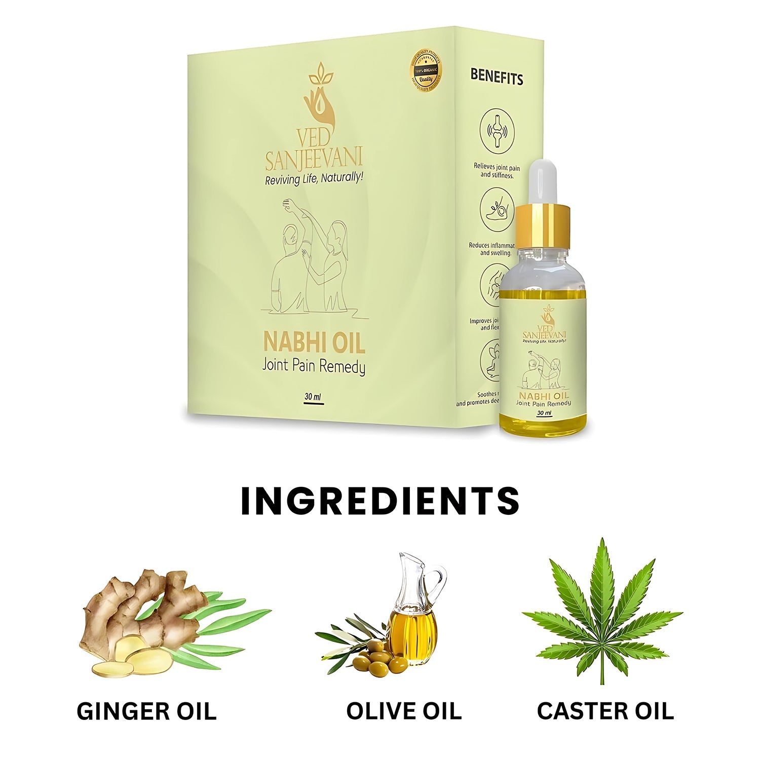 Ved Sanjeevani herbal Nabhi Oil for muscle and joint pain care