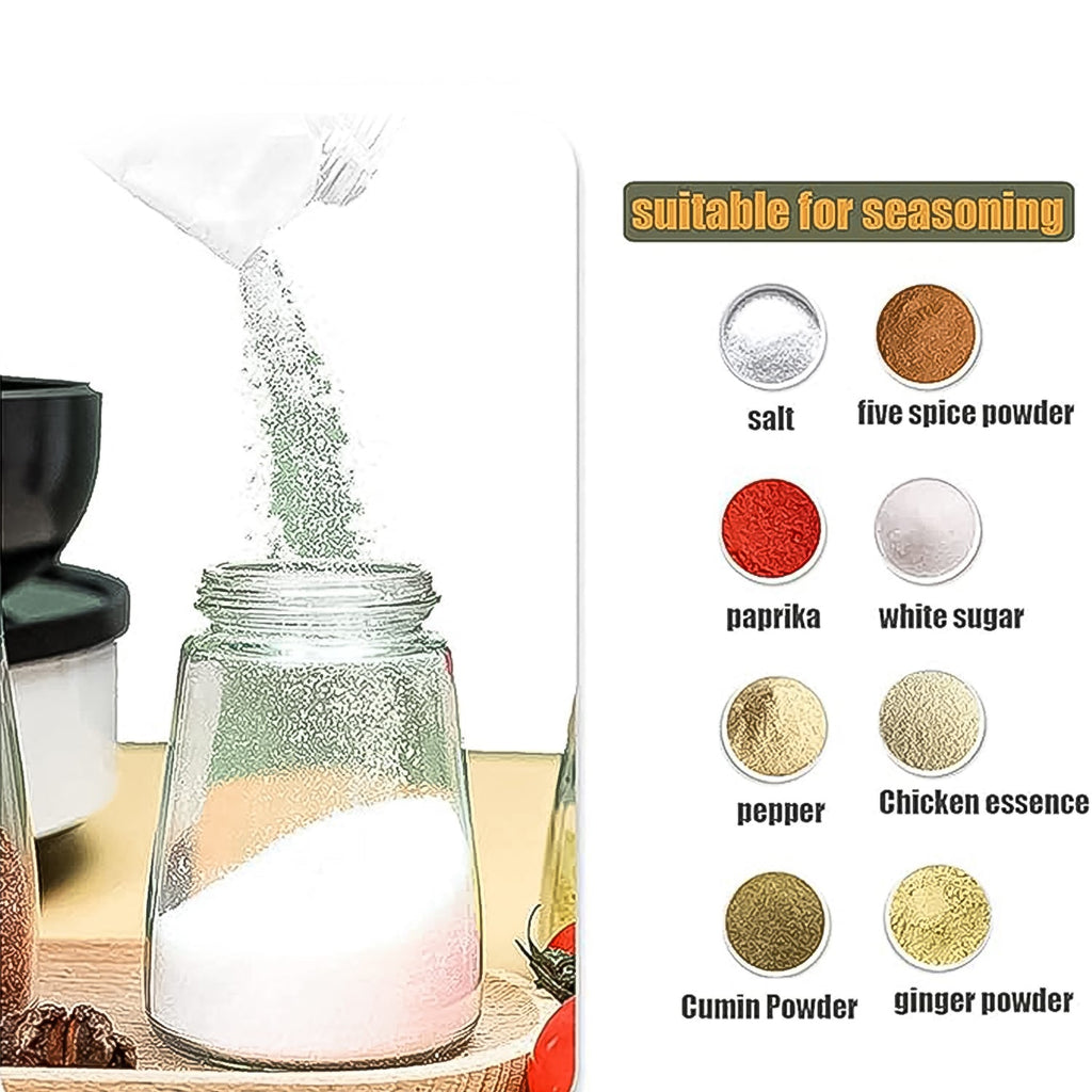 Salt shaker with easy one-hand operation for controlled dispensing