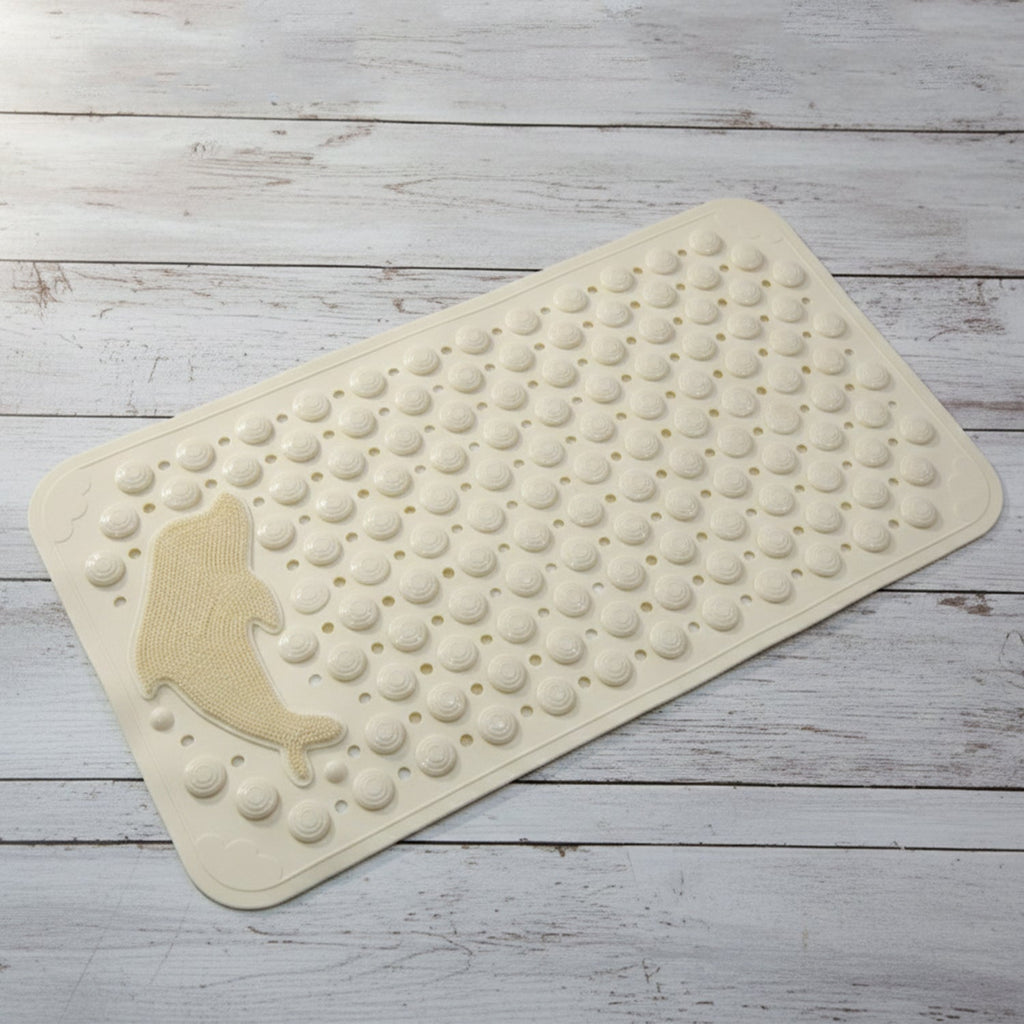 Bottom view showing suction cups securing the anti-slip bath mat