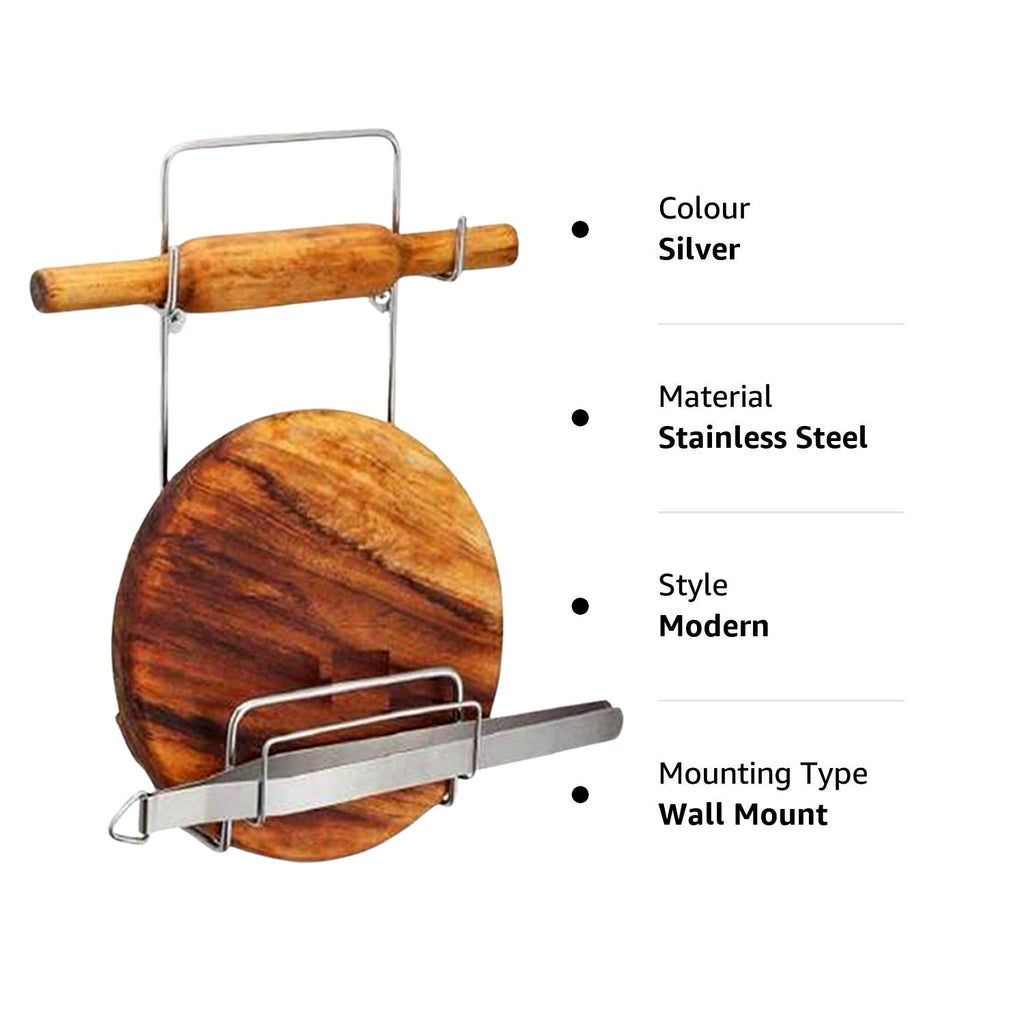 CookAura chakla belan chimta stand neatly placed on a modern kitchen countertop.