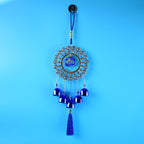 Hanging Om wind chime featuring evil eye protection charm