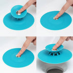Reusable silicone sink strainer demonstrating flexibility and fit