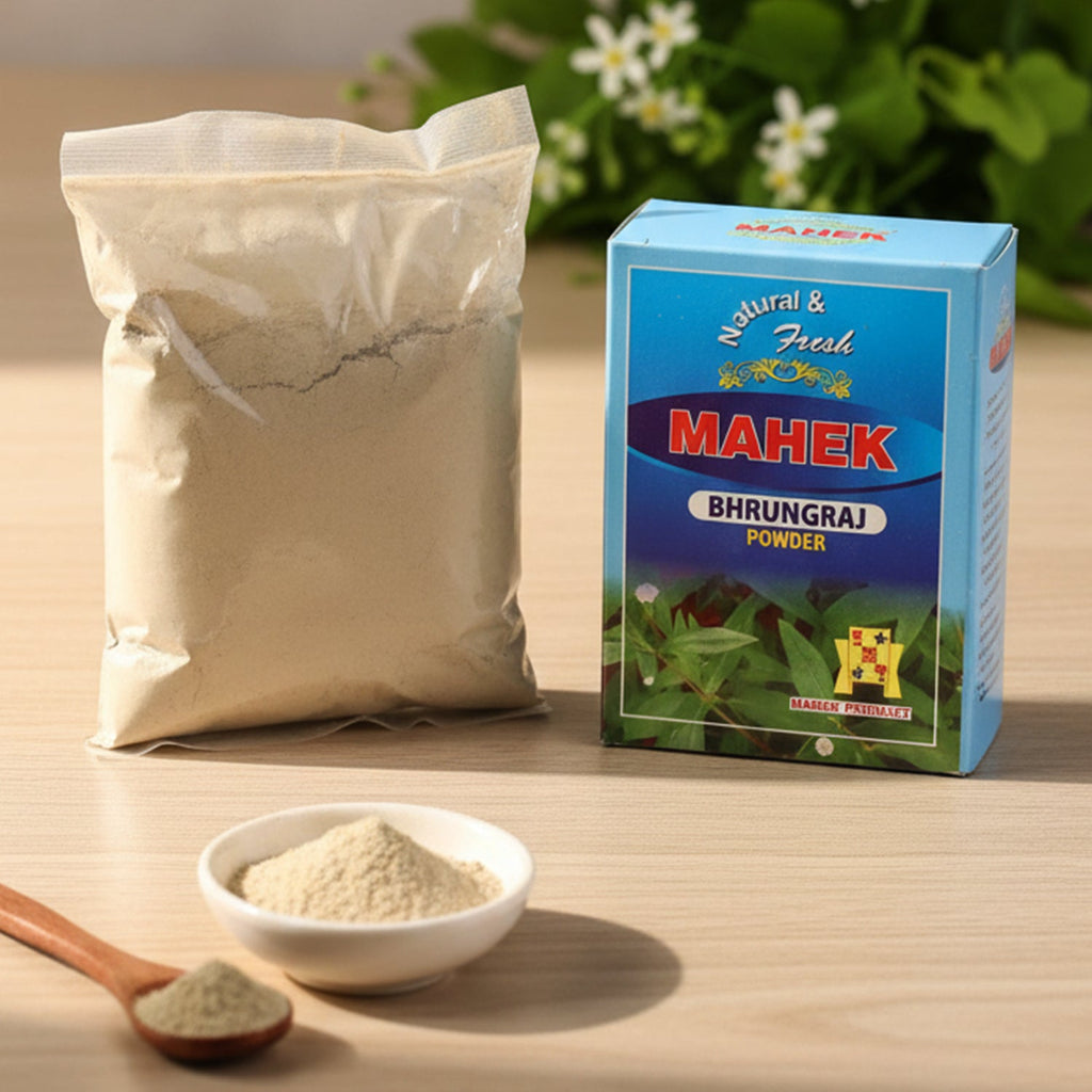 Closeup of Herbal Facial Care Kit with Bhringraj Powder