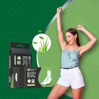 Infographic illustrating the pH balance and antibacterial anion chip in these sanitary pads.