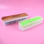Fabric and laundry brush kit featuring wooden finish ergonomic handles
