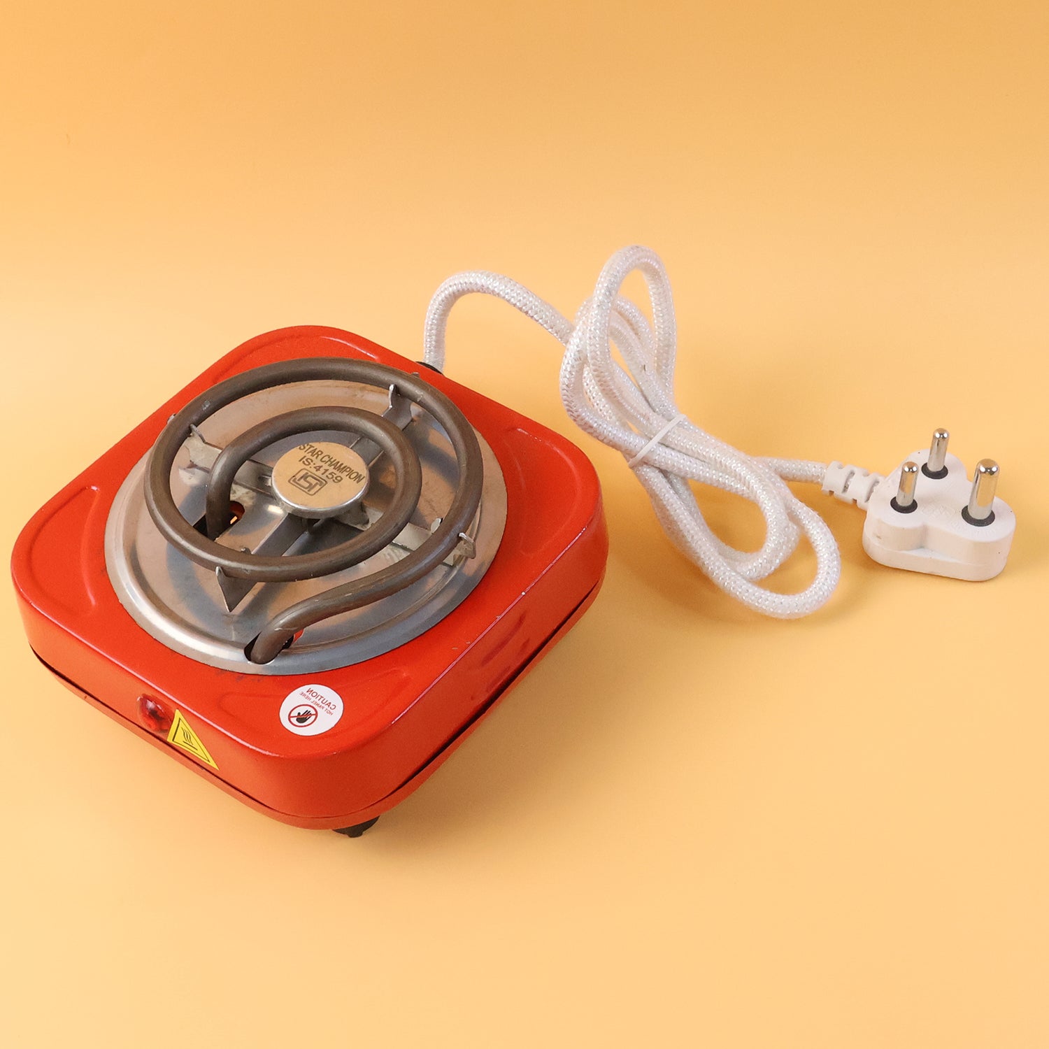 Compact and portable electric hot plate single burner for travel and office use
