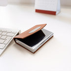 Compact and lightweight leather card holder ideal for executive use