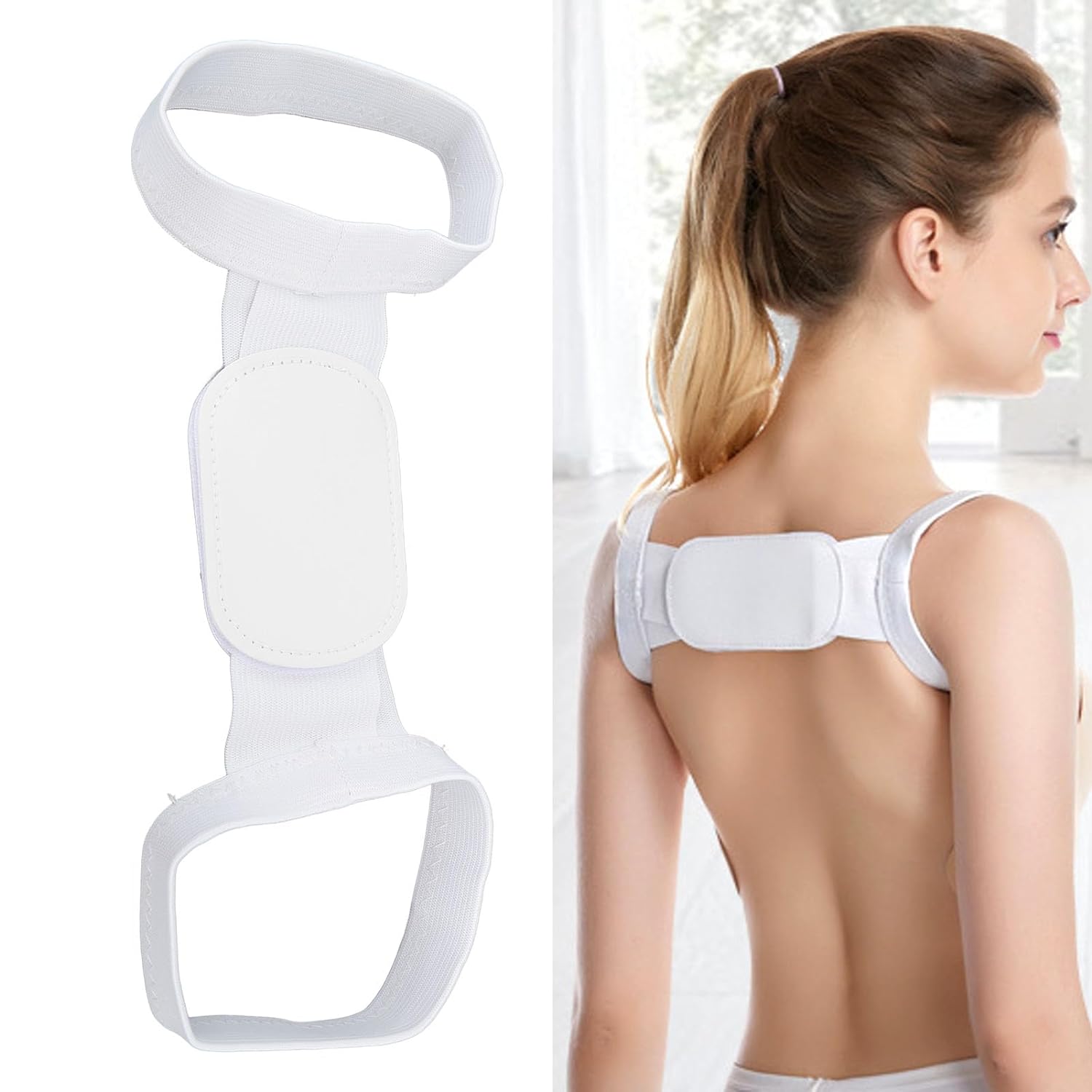 Close-up of the Posture Corrector's straps, highlighting adjustable shoulder brace.
