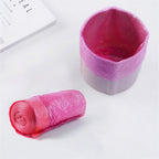 Textured surface of heavy duty garbage bag roll showing durability