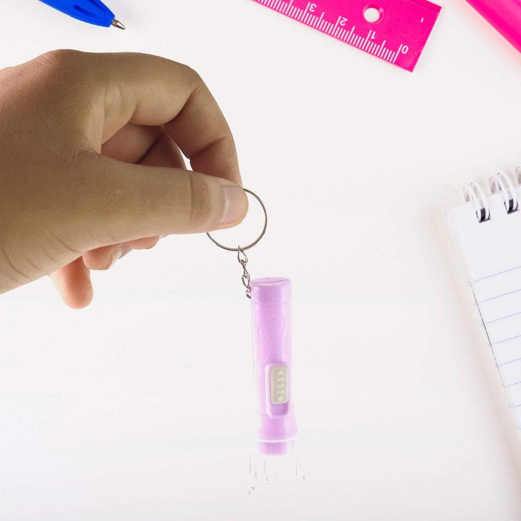 Mini LED Flashlight keychain torch displayed on plain white background