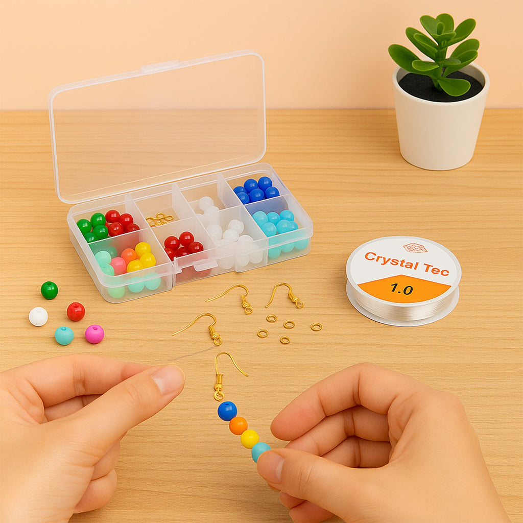 Assorted colorful beads and jewellery components from DIY Jewellery Making Kit