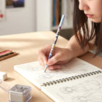 Close-up view of a cartoon character printed pencil tip for smooth writing