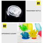 Collection of vibrant animal theme sipper bottles, excellent for birthday party favours.