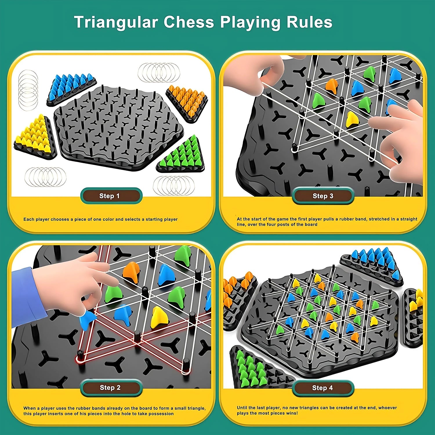 Triangle Puzzle Board Game displaying colorful pegs arranged in pattern