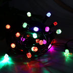 Multi-color decorative LED fairy lights glowing brightly