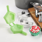 Collection of various plastic snack moulds, essential kitchen baking tools.