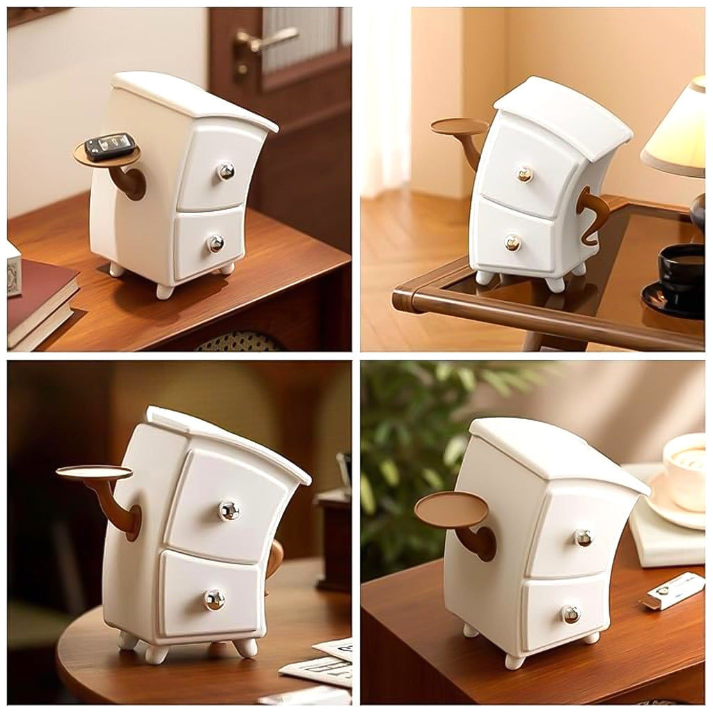 Smooth sliding drawers of the multipurpose compact desktop storage organizer