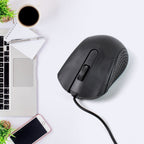 Side view of the ergonomic Compshop Wired Optical Mouse M-022, designed for comfort.