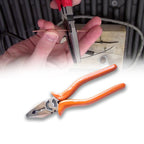Side view of the versatile wire cutters integrated into the combination pliers.