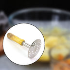 High-quality stainless steel and wooden handle construction of the masher.