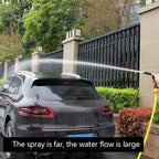 Ergonomic water spray gun with a comfortable, non-slip handle for extended use.