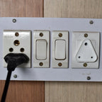 Multiple views of the large electric socket safety covers.