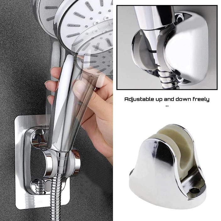 Bathroom accessory, an adjustable shower head mount, on a white background.