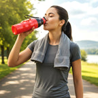 Durable plastic gym water bottle with ergonomic grip and leakproof feature