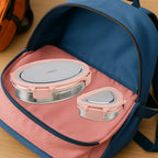 Stylish Pink Lunch Box with Secure Leakproof Edges in Stainless Steel
