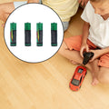 Pack of four RaceCore AA Alkaline Batteries with performance features displayed.