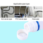 Packaging of the sink drain cleaner highlighting its key features and benefits.