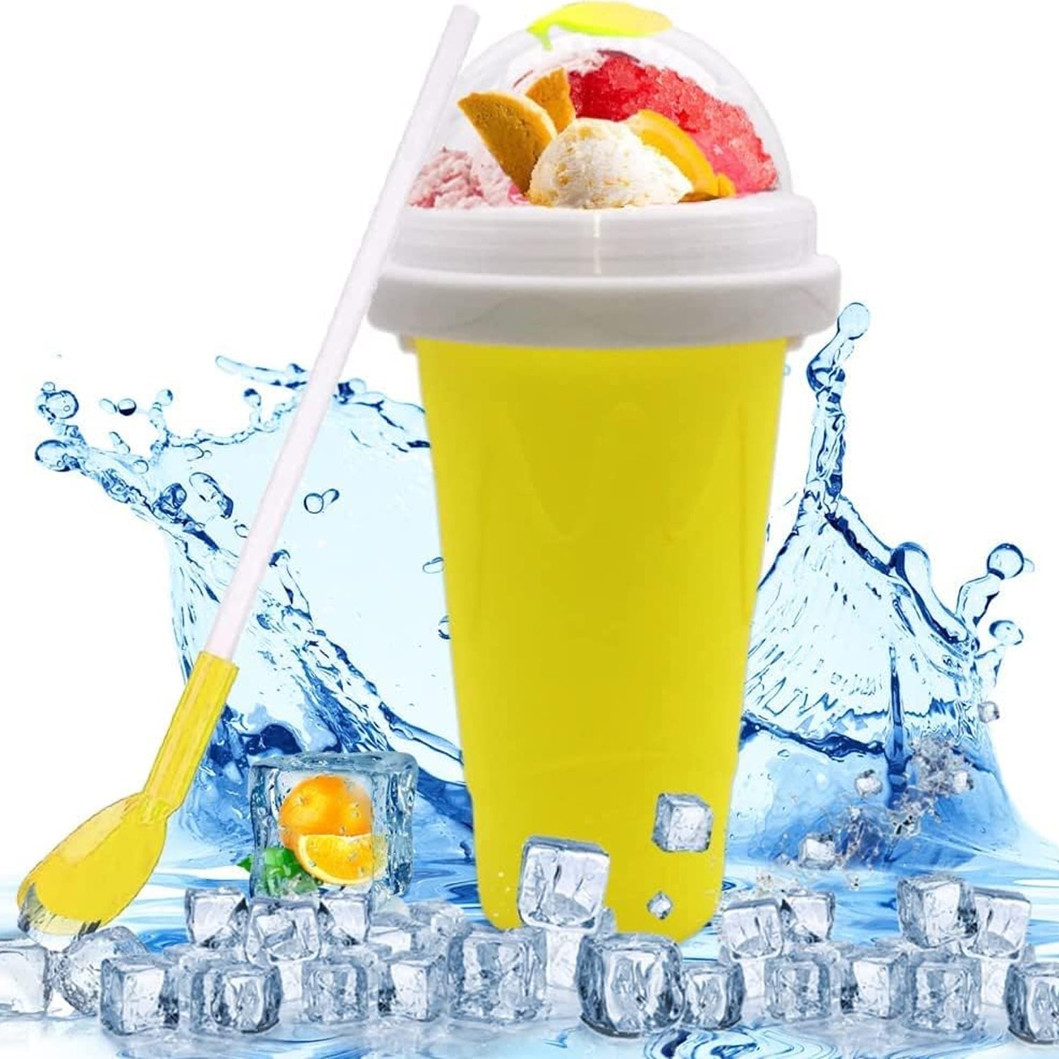 Tidy Table Frozen Smoothies Maker Cup making a refreshing milkshake.