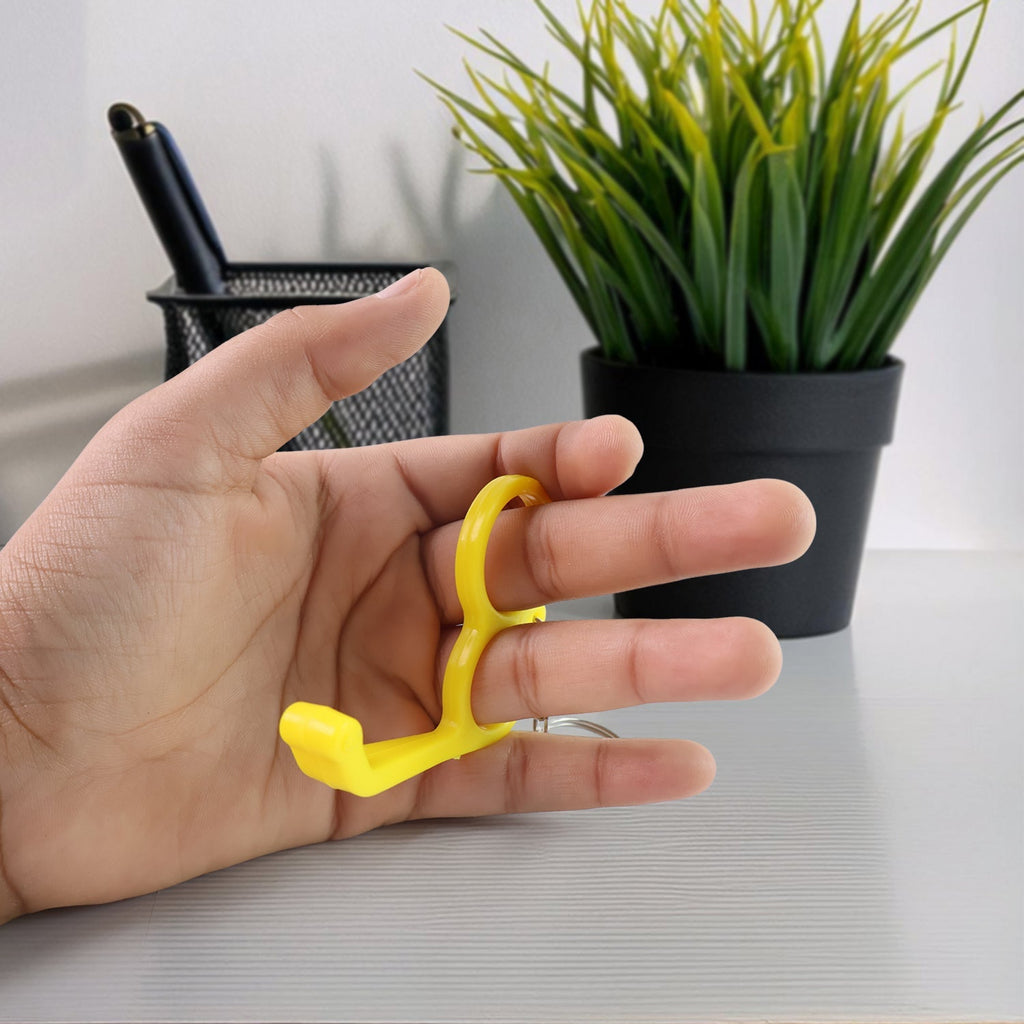 Assorted vibrant colored plastic dual-finger mobile stand keyring accessory