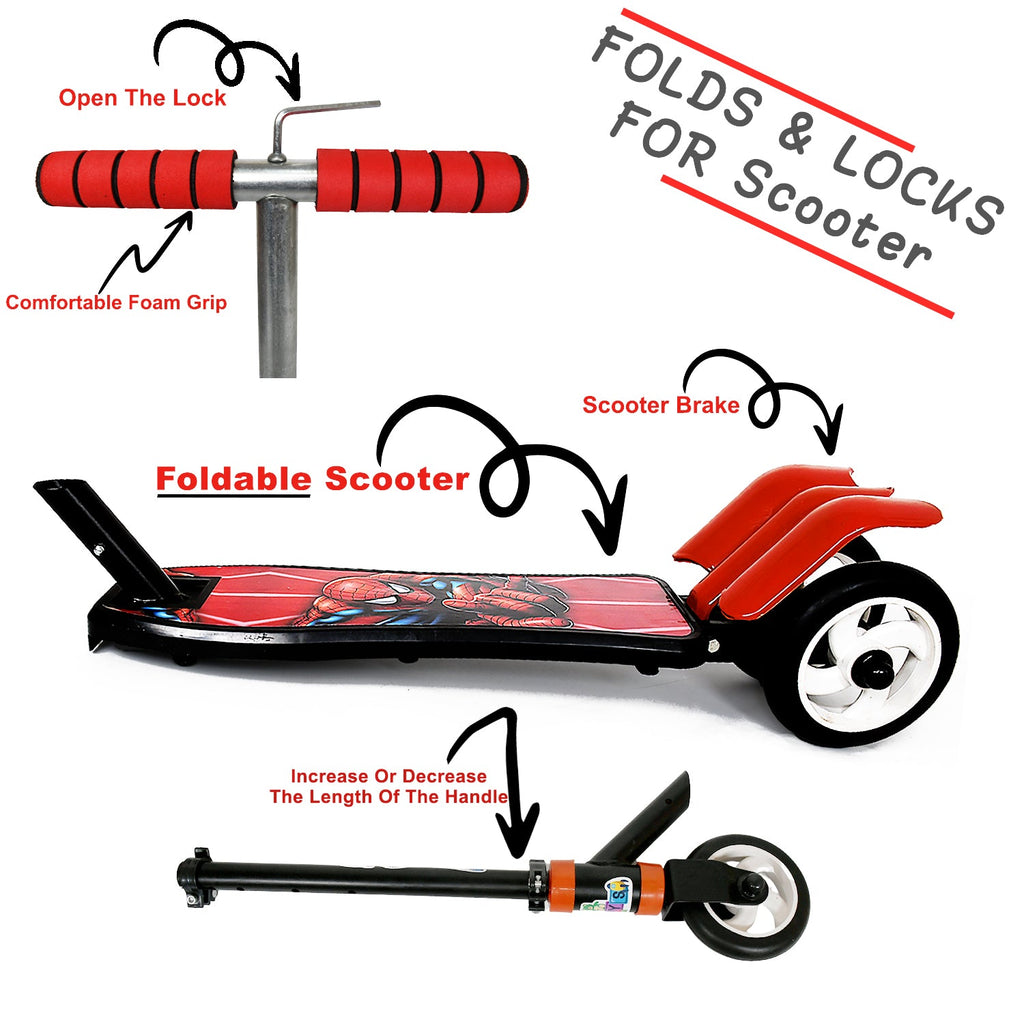 Top-down view of the scooter's wide, anti-slip deck and comfortable handlebars.