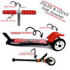 Top-down view of the scooter's wide, anti-slip deck and comfortable handlebars.