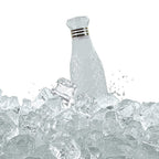 Ergonomic design of a single diamond cut water bottle, easy for kids to hold.