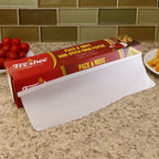 Non-stick greaseproof wrap on food preparation surface