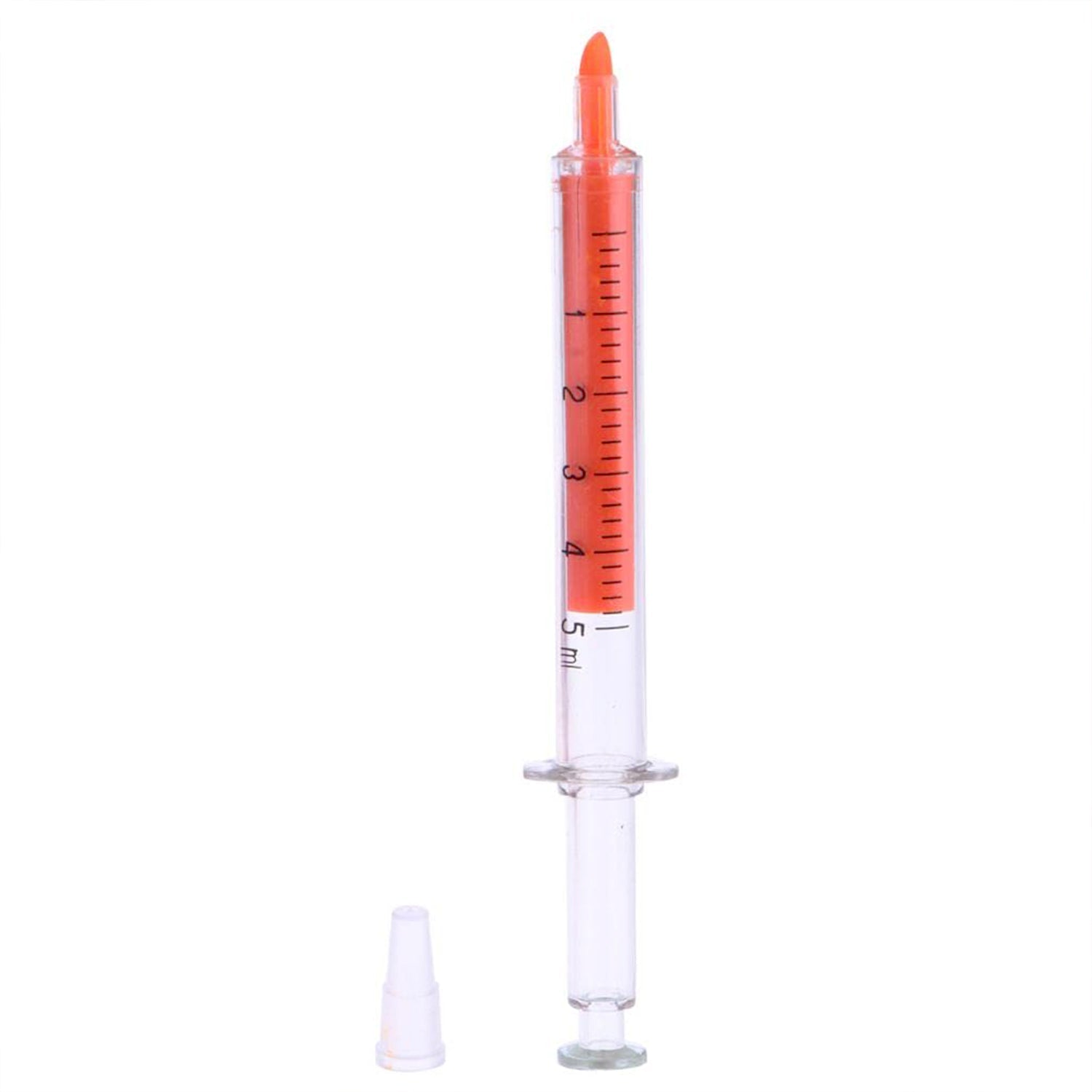 Single InkGlow fluorescent highlighter pen with a creative design on a white background.