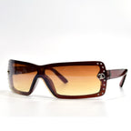 Close-up of the durable plastic frame and golden metal accents of the Retro Driving Sunglasses.