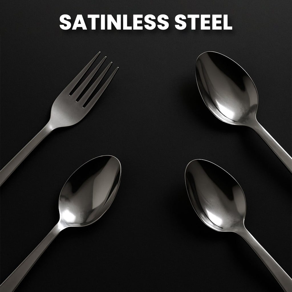Easy access stainless steel cutlery holder set for organized storage