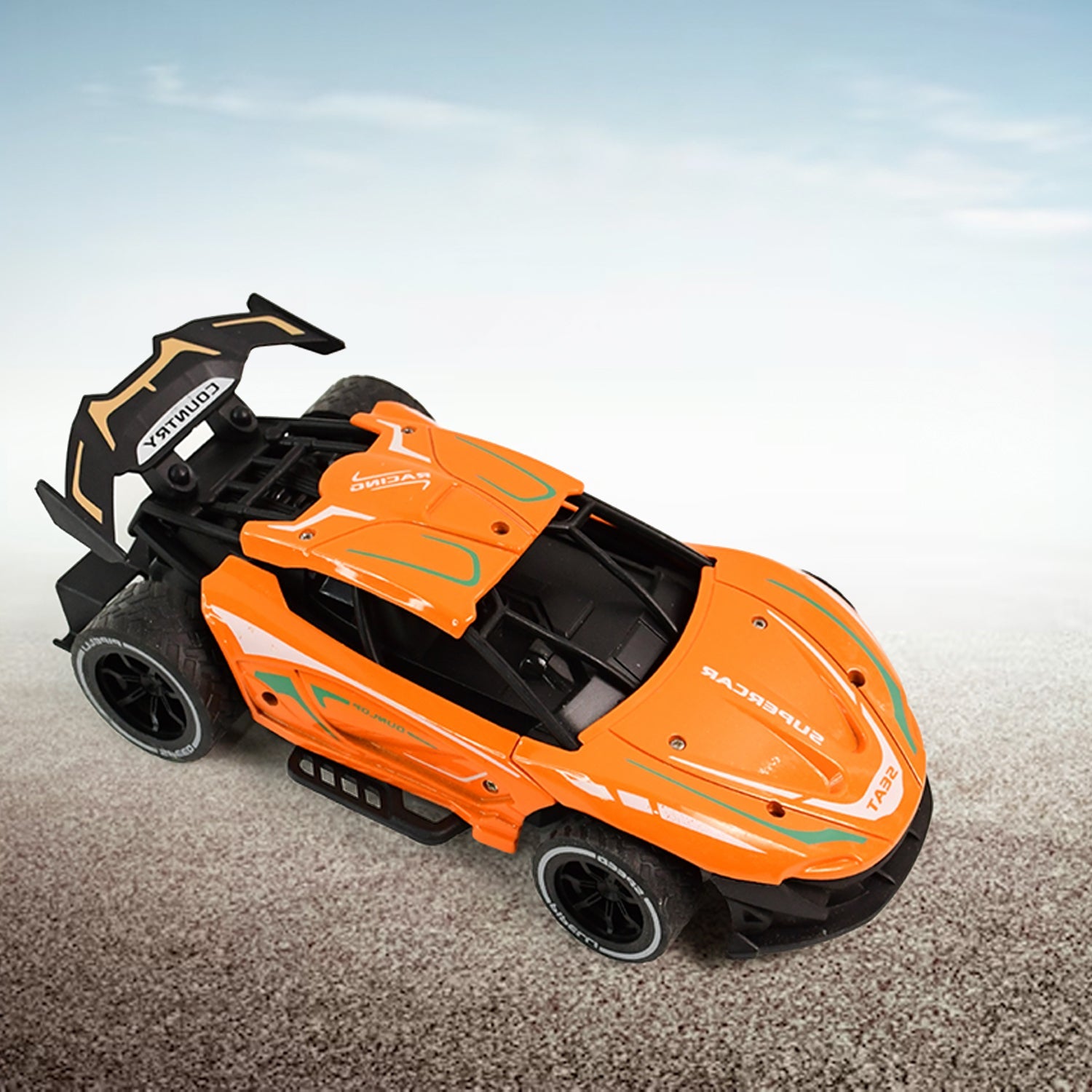 High-performance remote control racing car with LED lighting