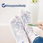 Full set of reflexology therapy socks paired with acupressure massage stick